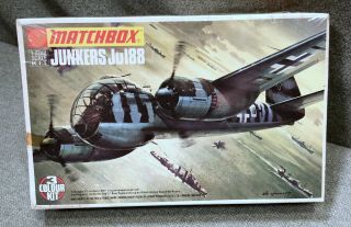Vintage Matchbox Junkers Ju 188 1:72 Scale 3 Colors Parts Ww Ii 1974