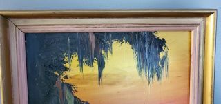 Signed vintage Florida Highwaymen Painting James - J.  Gibson Intercoastal Sunset 3
