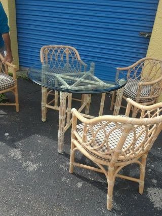 VINTAGE MCGUIRE SAN FRANCISCO DINING TABLE AND 4 CHAIRS 2