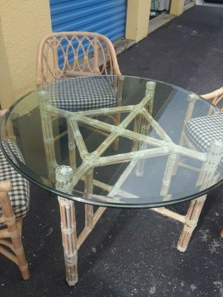 VINTAGE MCGUIRE SAN FRANCISCO DINING TABLE AND 4 CHAIRS 3