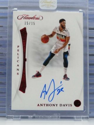 2018 - 19 Flawless Anthony Davis Ruby Signatures Auto Autograph 15/15 O12