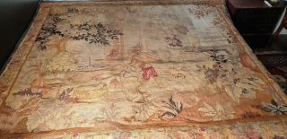 Aubusson Antique Tapestry French Handwoven Wool 19th Century France 6.  5 X 7 