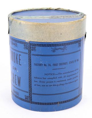 Vintage True Blue Cardboard Tobacco Container 1945 RARE 3