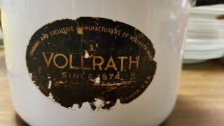 Vintage VOLLRATH White Enamel DOUBLE BOILER WITH LABEL 2