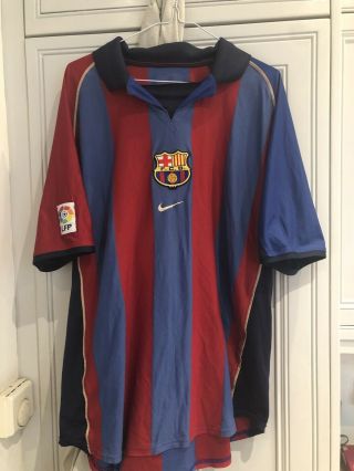 Barcelona Fc Vintage Football Shirt - 2000/2001 Season - Size L
