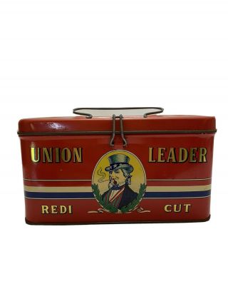 Vintage Union Leader Redi Cut Cigar Tin Case Uncle Sam