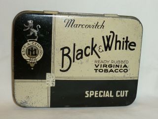 Marcovitch - Black & White - Ready Rubbed - Tobacco Tin - 2oz