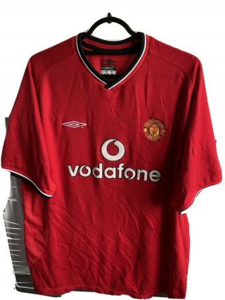 Vintage Retro Manchester United Home Football Shirt 2000/02 Size Xl/46”