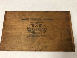 Vtg Wood Cigar Box Alfred Dunhill Seleccion Suprema Por Larranaga Havana Cuba