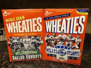 Vintage Wheaties Boxes 1993 & 1995 Dallas Cowboys Bowl Xxvii Champs