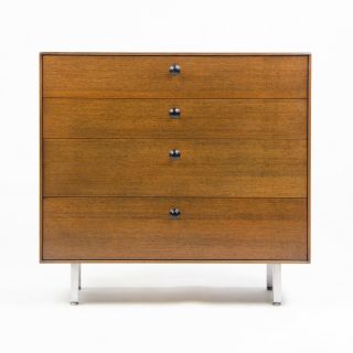 1950s George Nelson Herman Miller Thin Edge Dresser Cabinet Walnut
