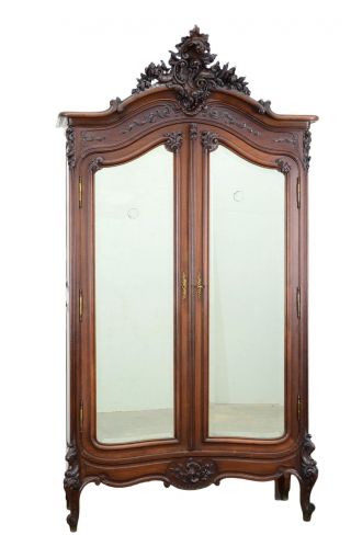 Antique French Louis Xv Style 2 Door Armoire Wardrobe Cabinet