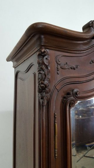 Antique French Louis XV Style 2 Door Armoire Wardrobe Cabinet 2