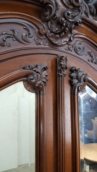 Antique French Louis XV Style 2 Door Armoire Wardrobe Cabinet 3