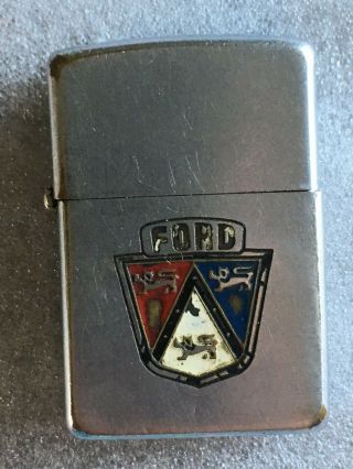 Vintage Ford Motor Car Truck Zippo Lighter Sign Coat Of Arms Usa Cigarette Logo