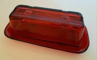 Ruby Red Vintage Covered Butter Dish 2
