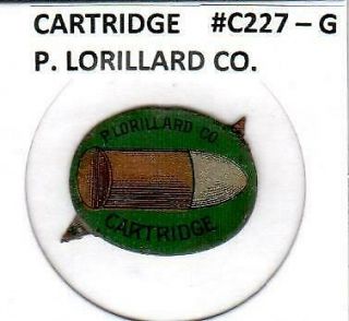 Cartridge Bullet Vintage Tin Lithographed Tobacco Tag P Lorillard Co.  C227g