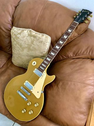Gibson Vintage 1971 Les Paul Deluxe Goldtop Darkback Embossed Pu Model