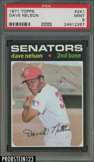 1971 Topps Setbreak 241 Dave Nelson Washington Senators Psa 9