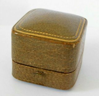 Antique Tooled Leather Ring Box,  Sir John Bennett Ltd,  105 Regent St,  London
