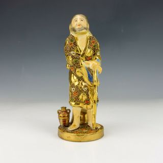 Vintage Japanese Satsuma Pottery - Oriental Immortal Figure - Unusual