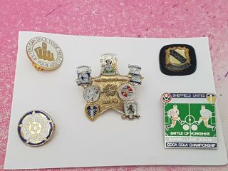 Joblot 5 X Vintage Leeds United Football/soccer Fans Pin Badge England