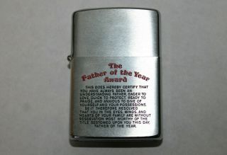 Vintage 1978 Zippo Lighter " The Father Of The Year Award " Unfired