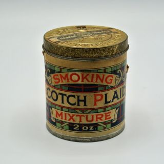 Murray Sons Scotch Plaid Smoking Mixture Tobacco Tin 2 Oz Belfast Ireland Rare