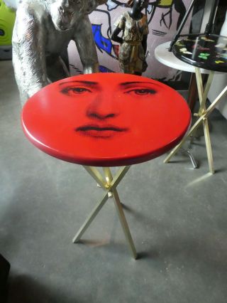 Vintage Iconic Fornasetti Red Julia Side Table 2