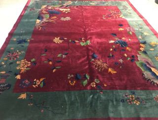 AN AWESOME ART DECO DESIGN CHINESE RUG 2