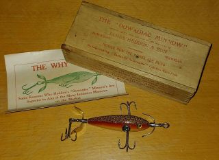 Heddon 107 Underwater Minnow With Wood Box And Papers