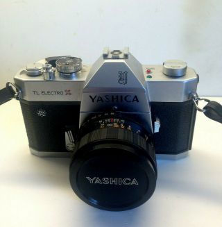 Vintage Yashica Tl Electro X 35mm Slr Camera Body & 50mm Lens -