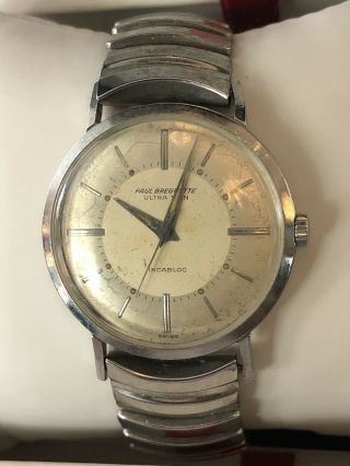 Vintage Mens Paul Breguette Ultra Thin Wrist Watch Runs
