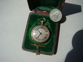 Antique Rare Miniature 18k Solid Gold,  1/4 Repeater Pocket Watch Only 33 Mm