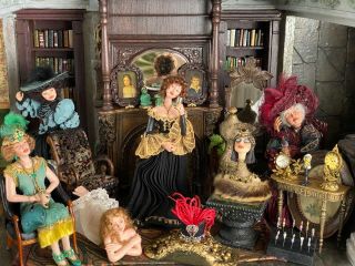 Vintage Miniature Dollhouse ARTISAN Victorian Trio Victorian Hat Pins OOAK 1:12 2
