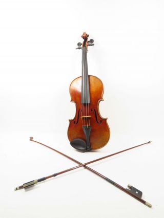 Antique 19th C Robert A Dolling Markneukirchen 4/4 Violin W/ Bow Case Antonius