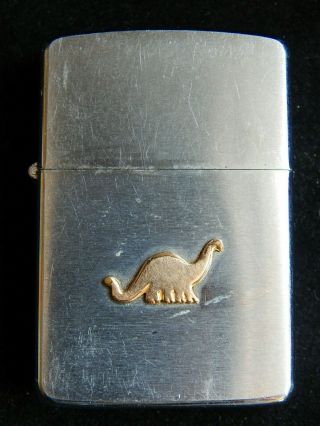 Vintage 1967 Sinclair Dinosaur Advertising Zippo Lighter In Later Box