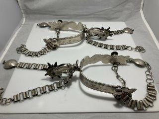 Rare 18th Century Spanish Colonial Sterling Silver Horse Spurs 860g.  Awesome