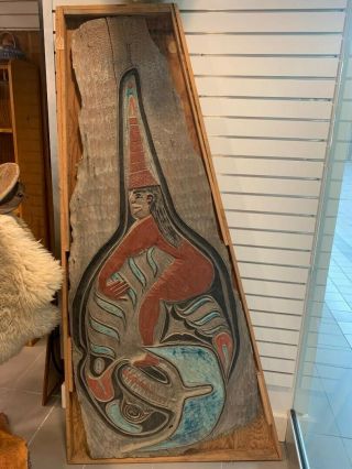 Vintage Large Native American Indian Wood Carving.  Possibly Alaskan - Tlingit.
