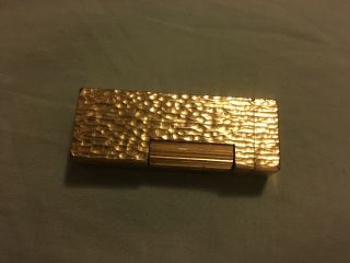 Dunhill Gold Plated Lighter With Bark Pattern Rollagas Antique Switzerland Made