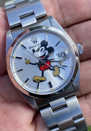 Vintage Rolex Oysterdate Precision Mickey Mouse Ref 6694 Year 1982 Watch