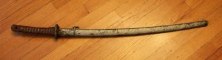 Rare Ww2 Japanese Nco Sword Copper Tsuka,  Old Style Scabbard