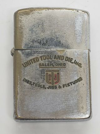Vintage Zippo Lighter 1950 - 1957 Pat Pending 2517191 Advertising United Tool Ohio 3