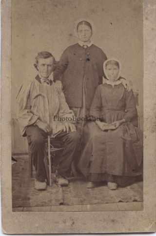 Portrait D’une Famille En Studio France 20 Mai 1868 Vintage Cdv Albumine