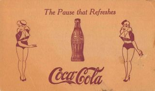 Coca Cola Coke Advertising Pin Up Girls Vintage Postcard Aa13900