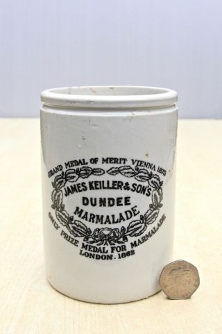 Vintage C1900s 2lb Size James Keiller & Sons Dundee Marmalade Maling Pot Or Jar