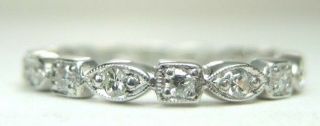 Antique Art Deco Vintage Diamond Eternity Wedding Band Ring Sz 9 Uk - R1/2 Egl Usa