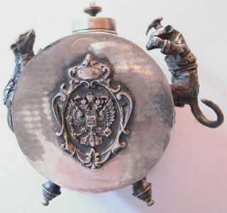 87 - Antique Silver Russian/jewish Ink Well