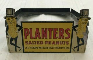 Antique Planters Salted Peanuts Display Tin For Peanut Jar