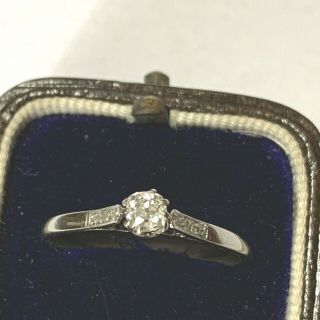 Antique Platinum Diamond Ring,  old and rose cut diamonds UK Q 1/2 2